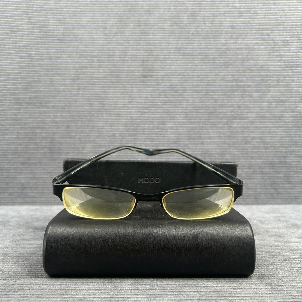 Modo 945 MBLK Black Rectangular y2k Eyeglasses Frame Japan 51-18-140 Unisex vtg